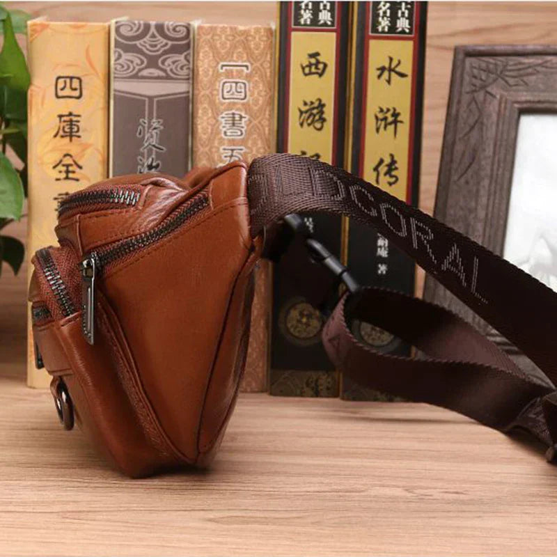 Echte Runderleren Heuptas voor Mannen – Grote Capaciteit Fanny Pack, Riem & Schoudertas voor Reizen