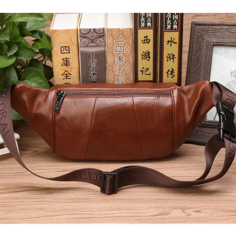 Echte Runderleren Heuptas voor Mannen – Grote Capaciteit Fanny Pack, Riem & Schoudertas voor Reizen