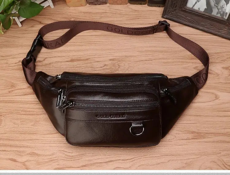 Echte Runderleren Heuptas voor Mannen – Grote Capaciteit Fanny Pack, Riem & Schoudertas voor Reizen