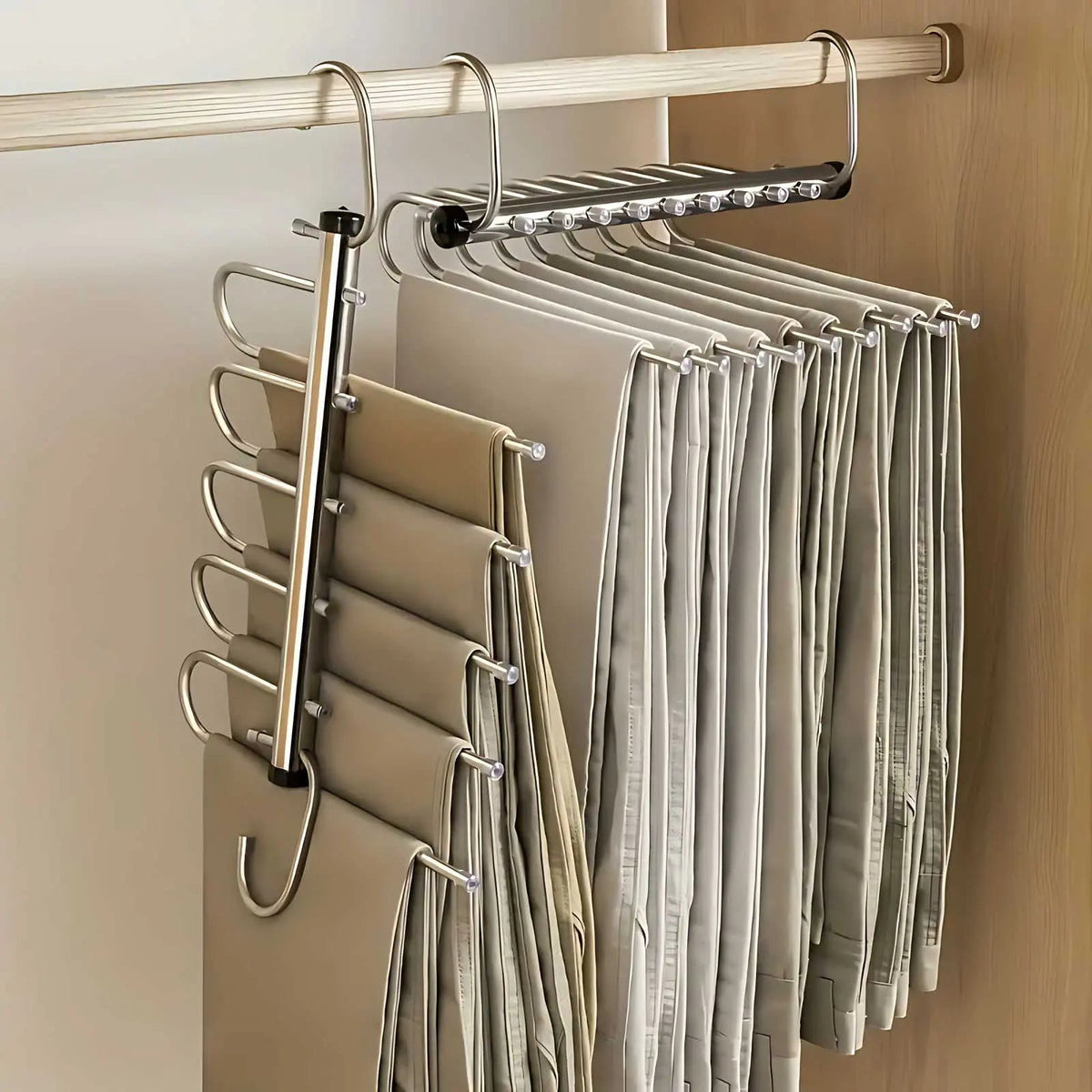 Hangorganisator van roestvrij staal met meerdere stangen voor kasten