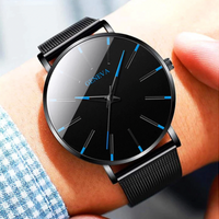 Elegante herenquarzuur met minimalistisch design – Roestvrij staal