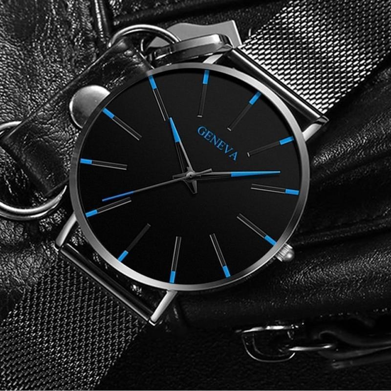 Elegante herenquarzuur met minimalistisch design – Roestvrij staal