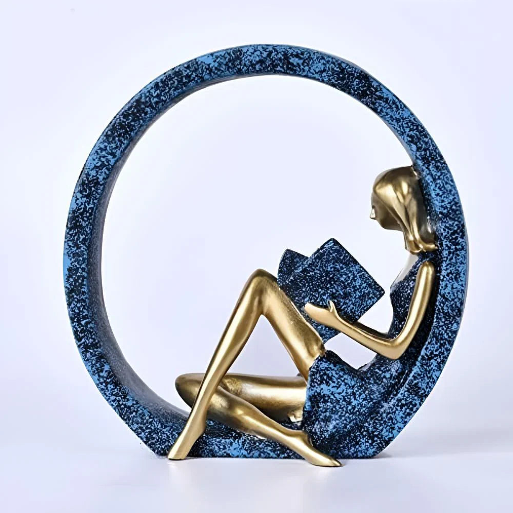 Moderne Cirkelvormige Abstracte Vrouwensculpturen voor Interieurdecoratie