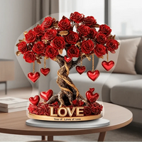NOBLEHEART GEM – Elegante hartvormige kristallen rozenboom met gouden basis