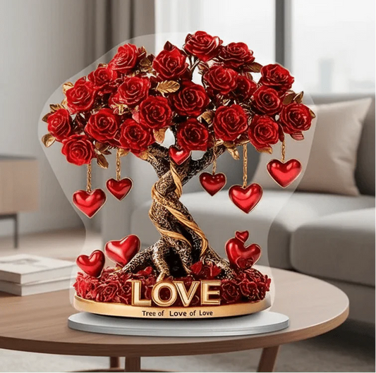 NOBLEHEART GEM – Elegante hartvormige kristallen rozenboom met gouden basis