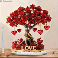 NOBLEHEART GEM – Elegante hartvormige kristallen rozenboom met gouden basis