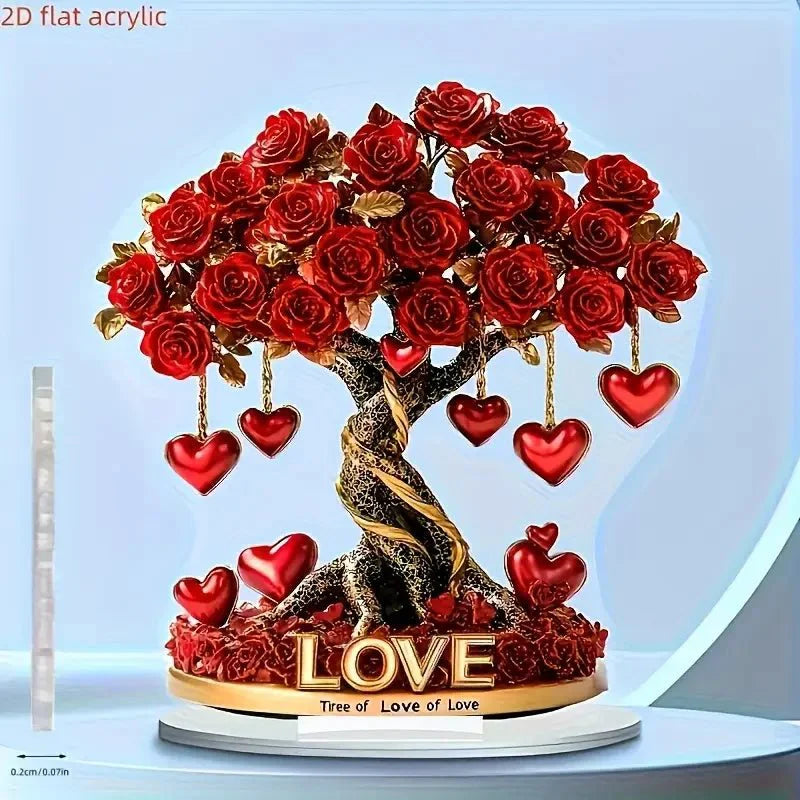 NOBLEHEART GEM – Elegante hartvormige kristallen rozenboom met gouden basis
