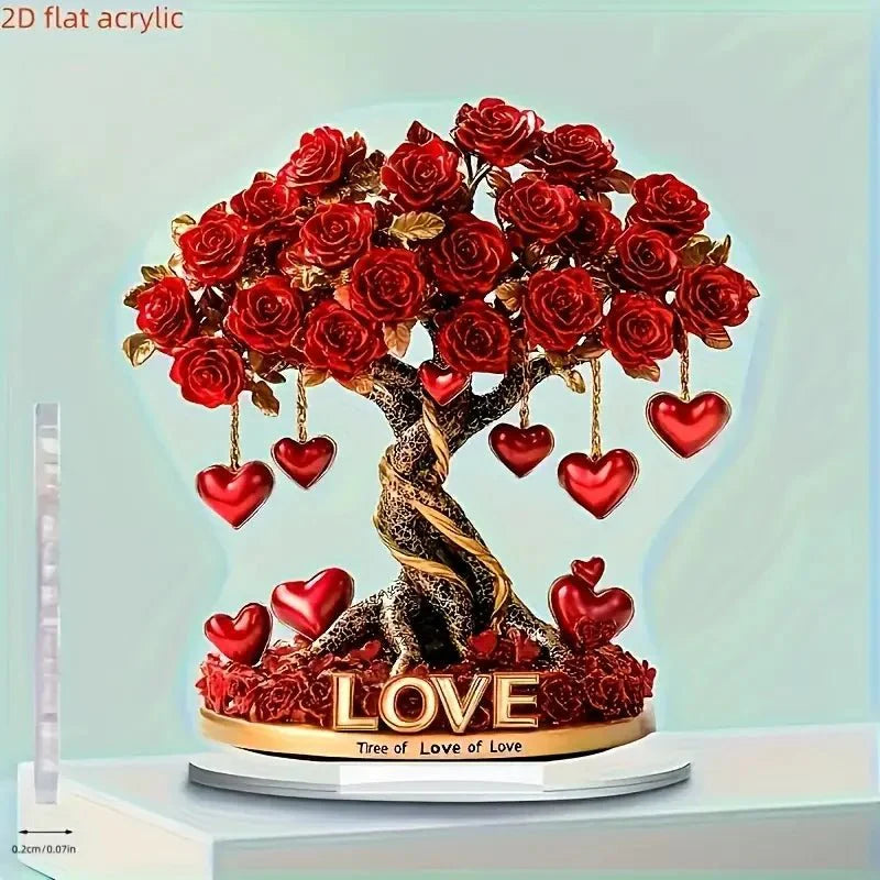 NOBLEHEART GEM – Elegante hartvormige kristallen rozenboom met gouden basis