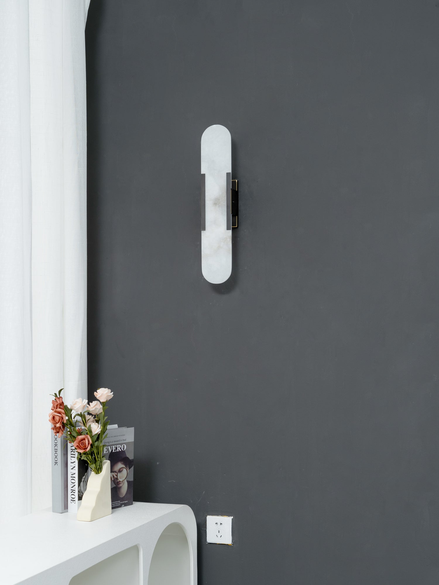 Ovale Marmeren Wandlamp met Zachte LED Ambient Verlichting