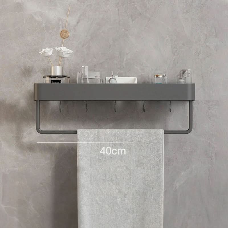 AquaShelf – Elegante Wandplank voor de Badkamer met Handdoekhouder & Boorvrije Montage