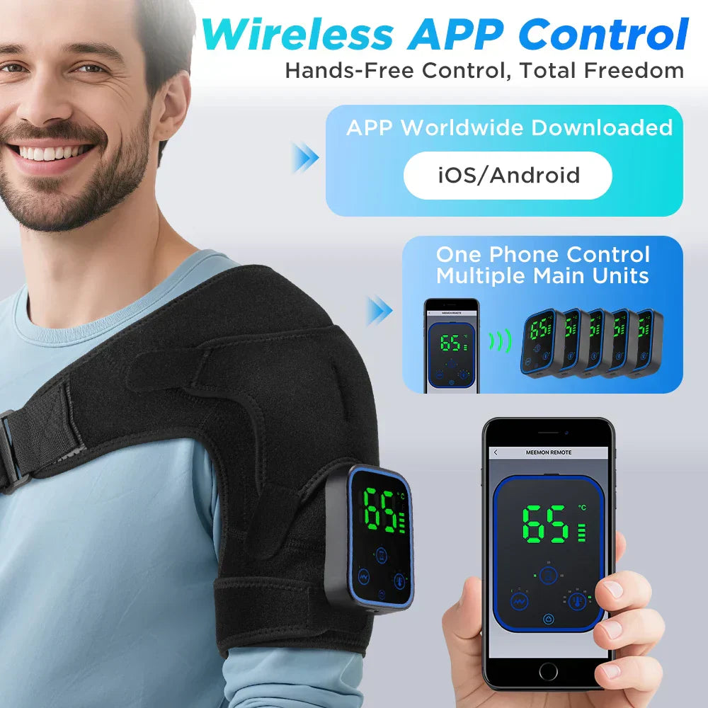 Elektrische Schouder-, Ellenboog- en Knieverwarmer | Warmte Vibratie | App-besturing | EasePoint