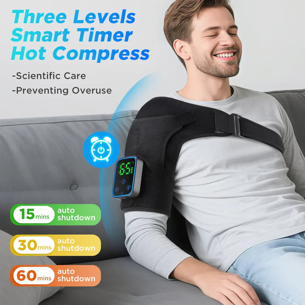 Elektrische Schouder-, Ellenboog- en Knieverwarmer | Warmte Vibratie | App-besturing | EasePoint
