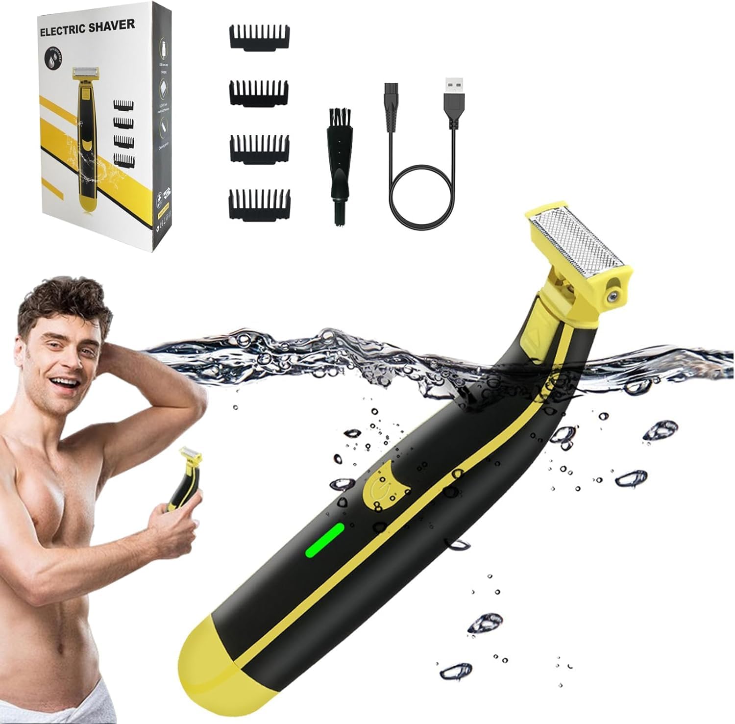 Elektrische scheerapparaat voor mannen | Waterdichte, via USB oplaadbare trimmer | TrimEdge
