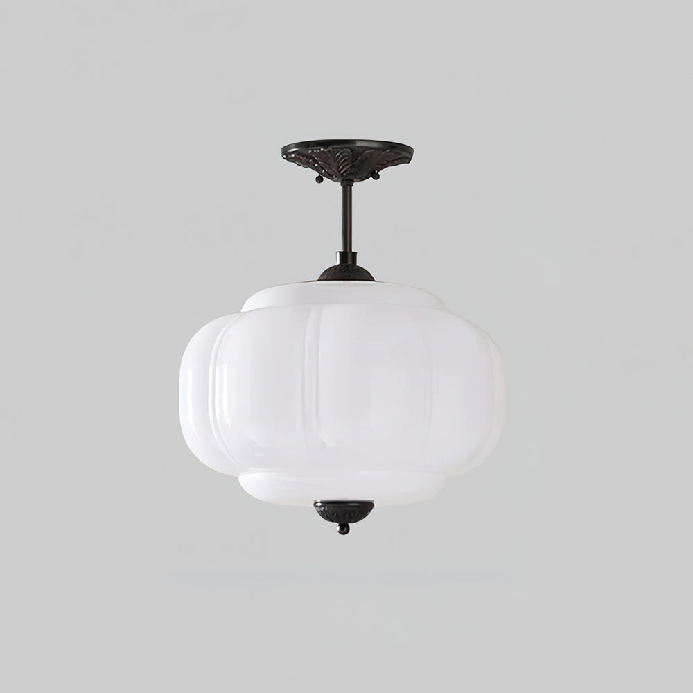 Eldio Groene Glas Semi Flush Mount Licht