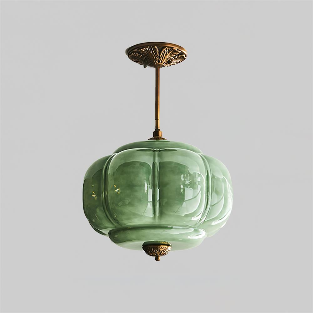 Eldio Groene Glas Semi Flush Mount Licht
