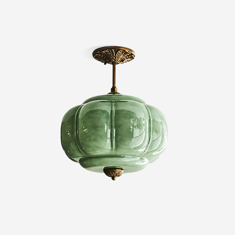Eldio Groene Glas Semi Flush Mount Licht
