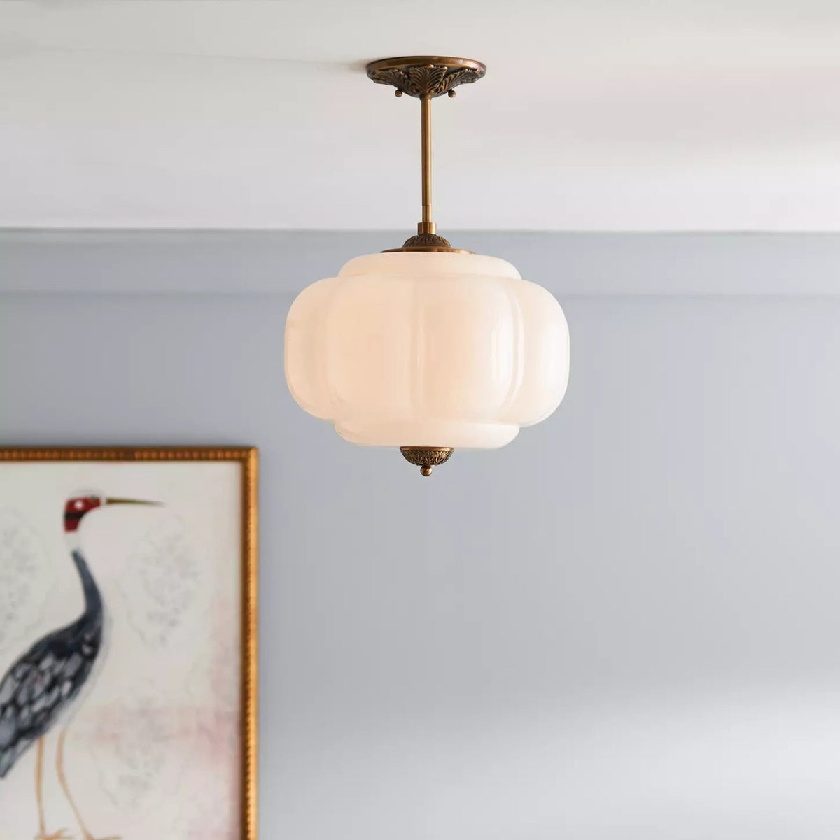 Eldio Groene Glas Semi Flush Mount Licht