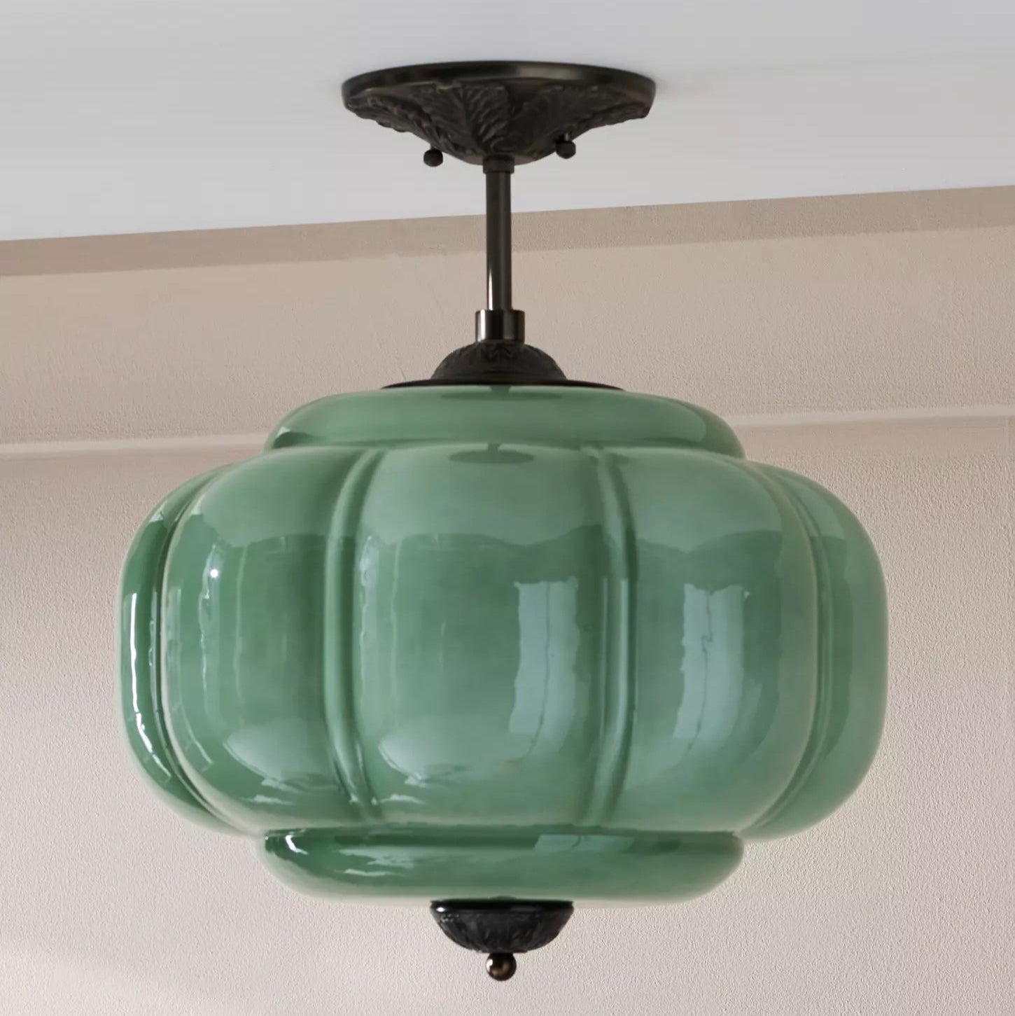 Eldio Lamp Plafond Semi-Ingebouwd in Groen Glas