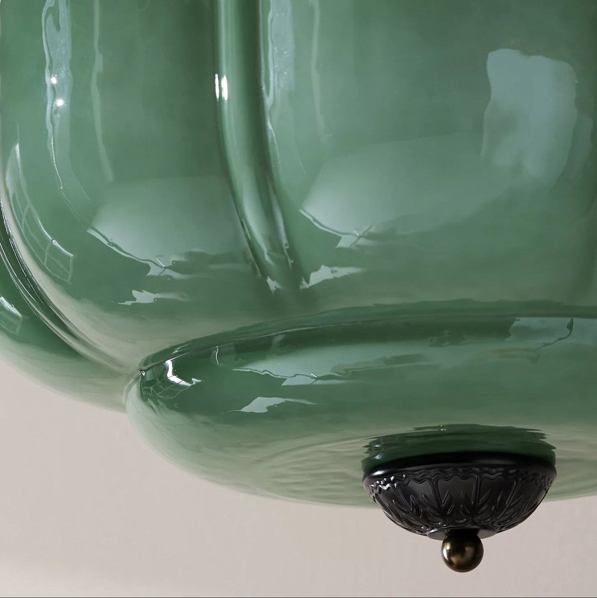 Eldio Groene Glas Semi Flush Mount Licht
