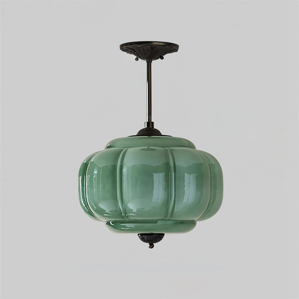 Eldio Groene Glas Semi Flush Mount Licht