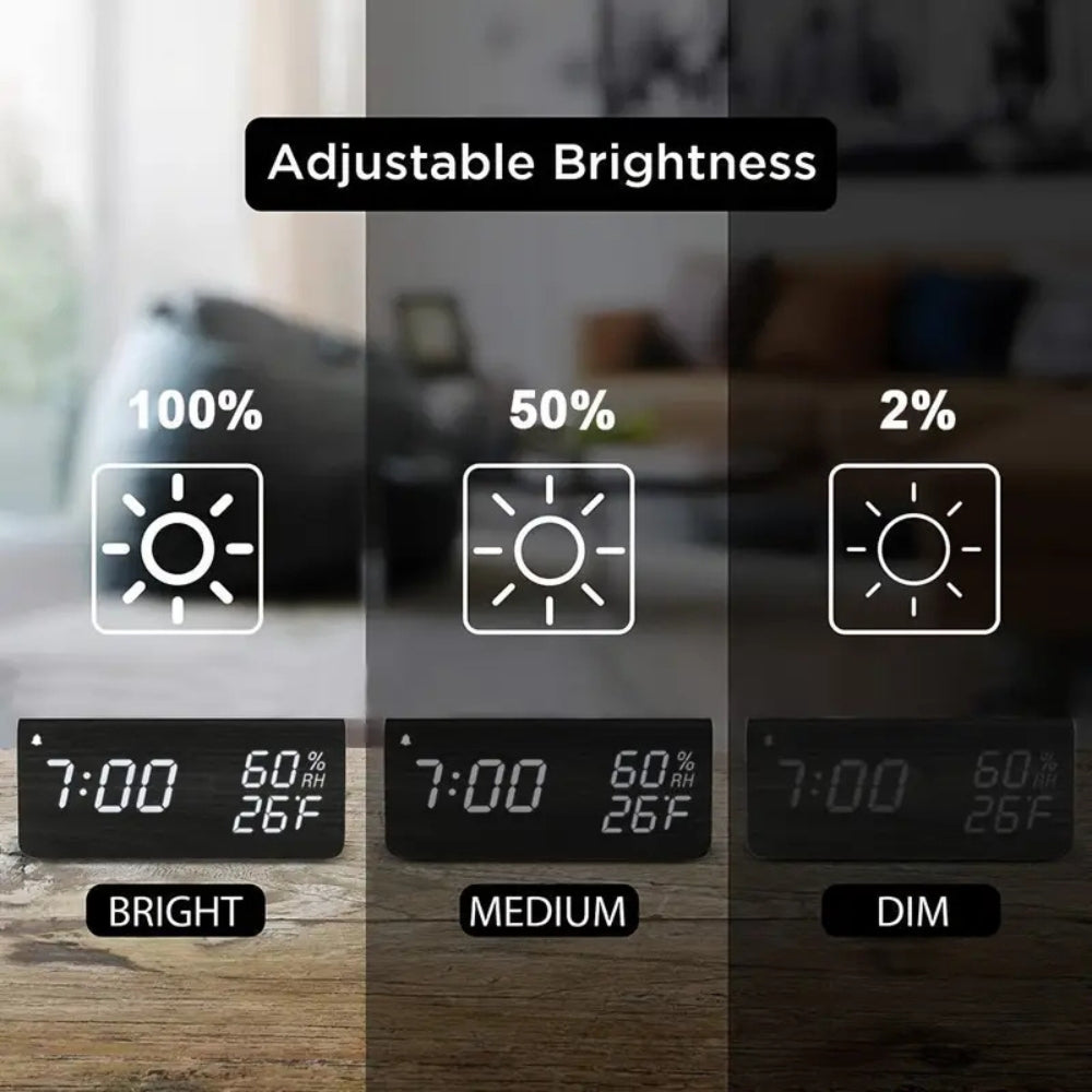 Elora Houten LED Alarmklok Digitale Weergave