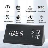 Elora Houten LED Alarmklok Digitale Weergave