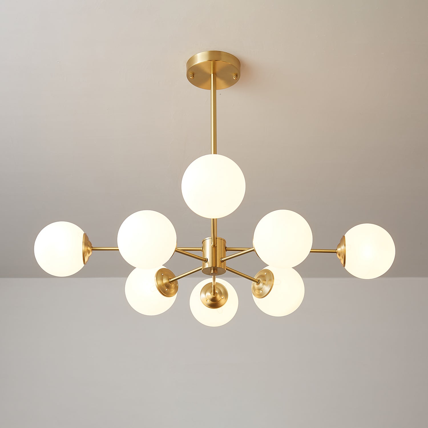 Lustra Lustre Elysium Messing Gelaagde Bollen