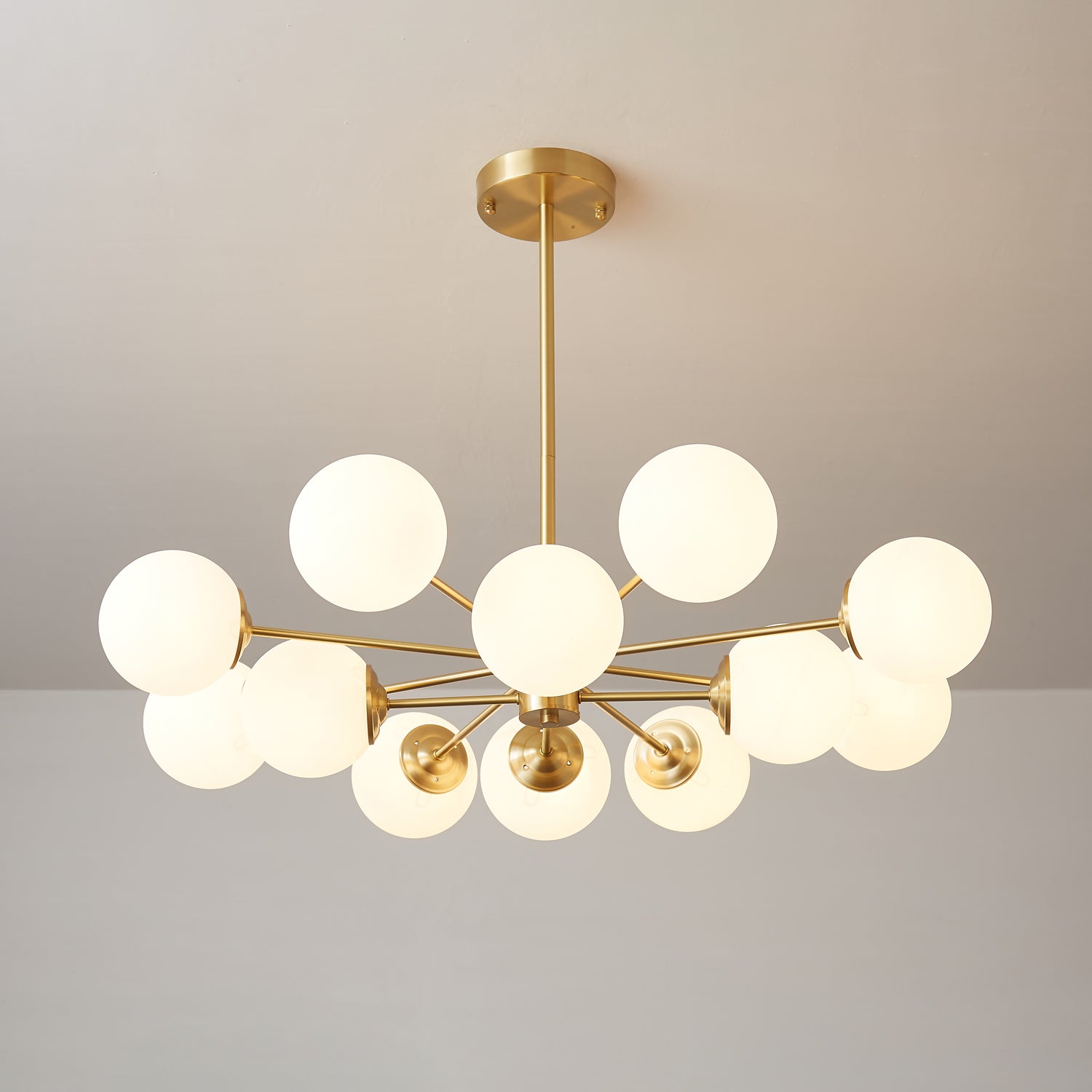 Lustra Lustre Elysium Messing Gelaagde Bollen