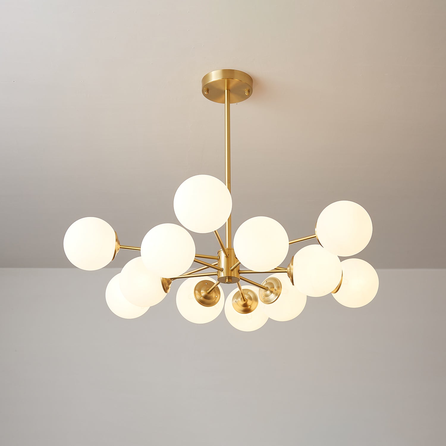 Lustra Lustre Elysium Messing Gelaagde Bollen