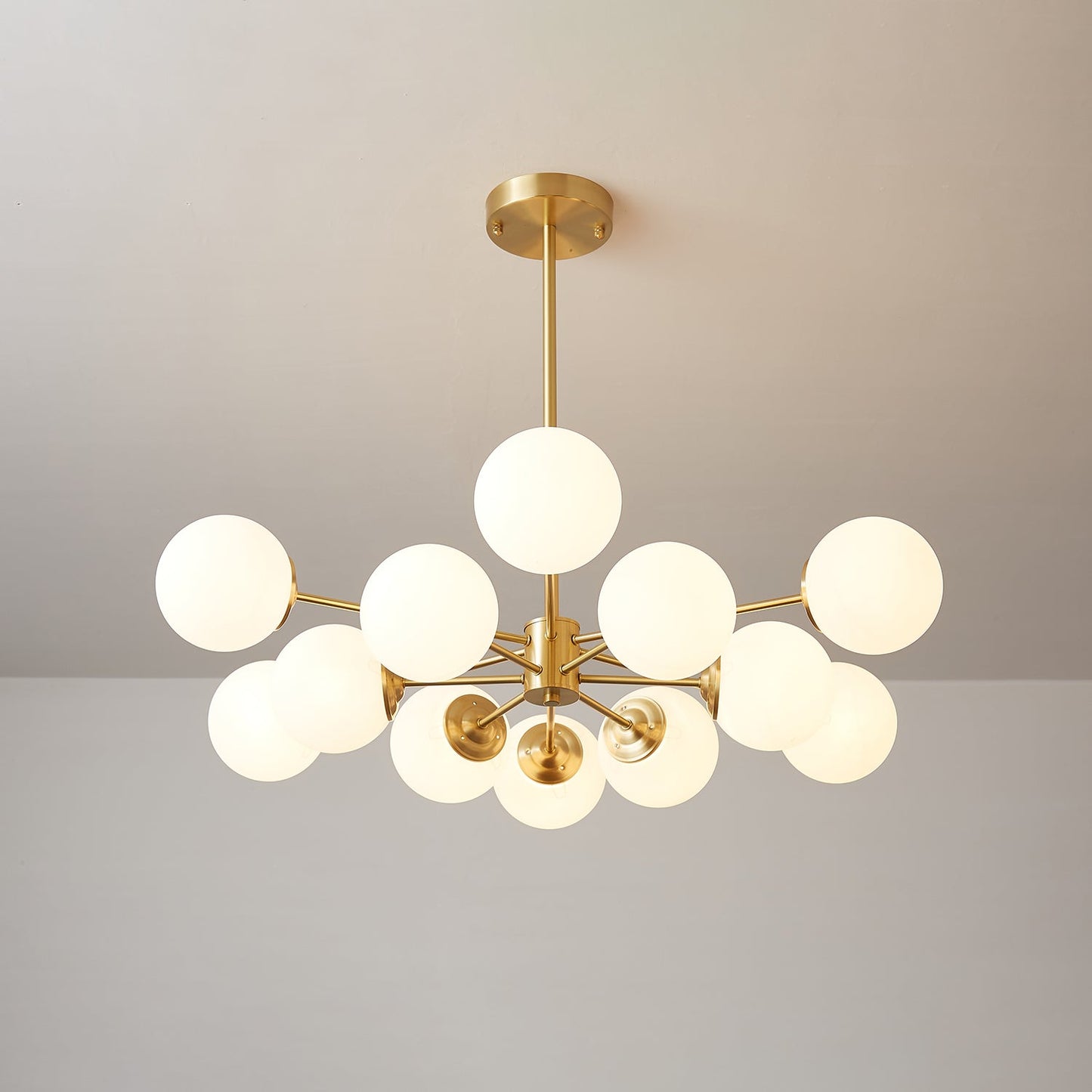 Lustra Lustre Elysium Messing Gelaagde Bollen