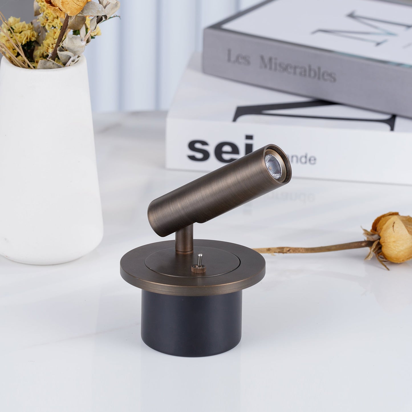 Verstelbare Metalen Wandleeslamp met Cilindrische Kop
