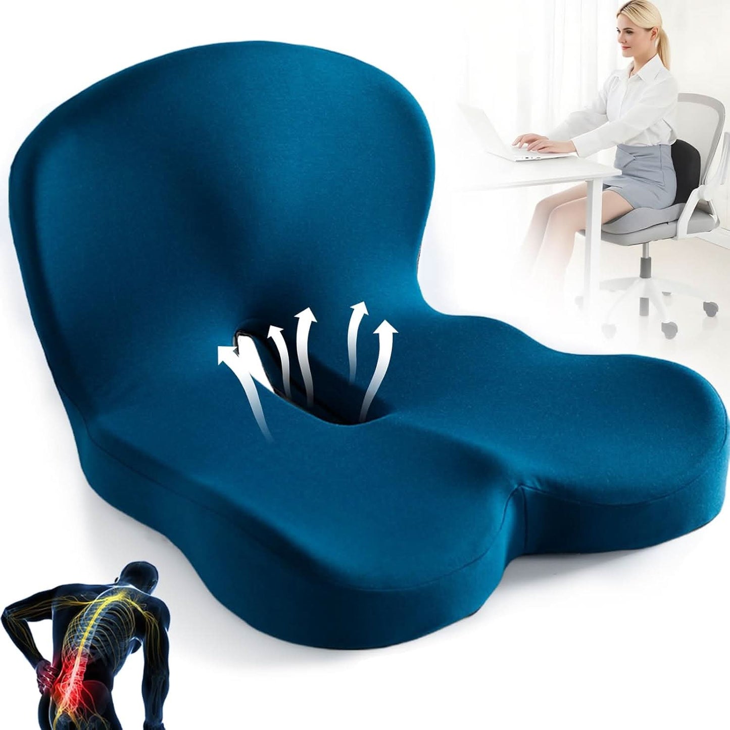 ErgoComfort Pad – Ergonomisch Geheugenschuim Zitkussen