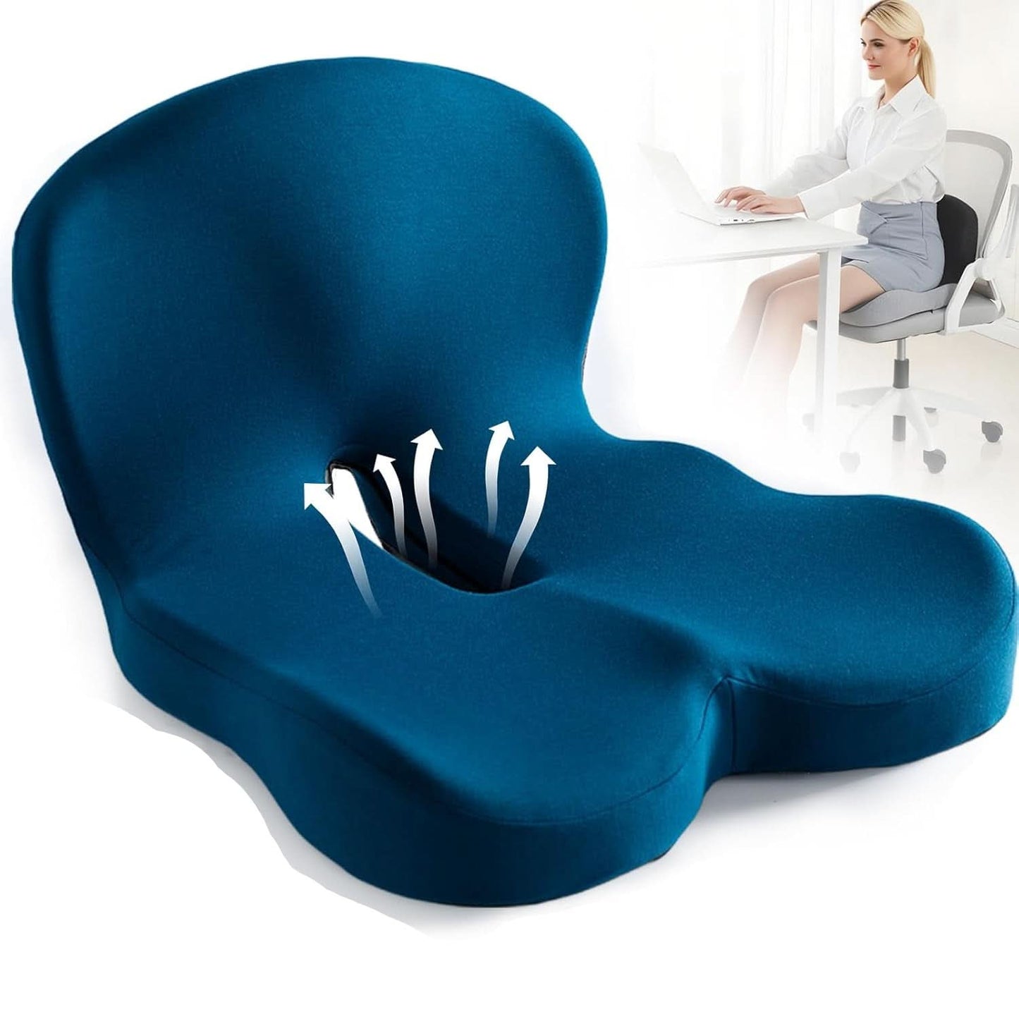 Ergonomisch Geheugenfoam Zitkussen voor Kantoor en Auto – Comfortabel Zitten