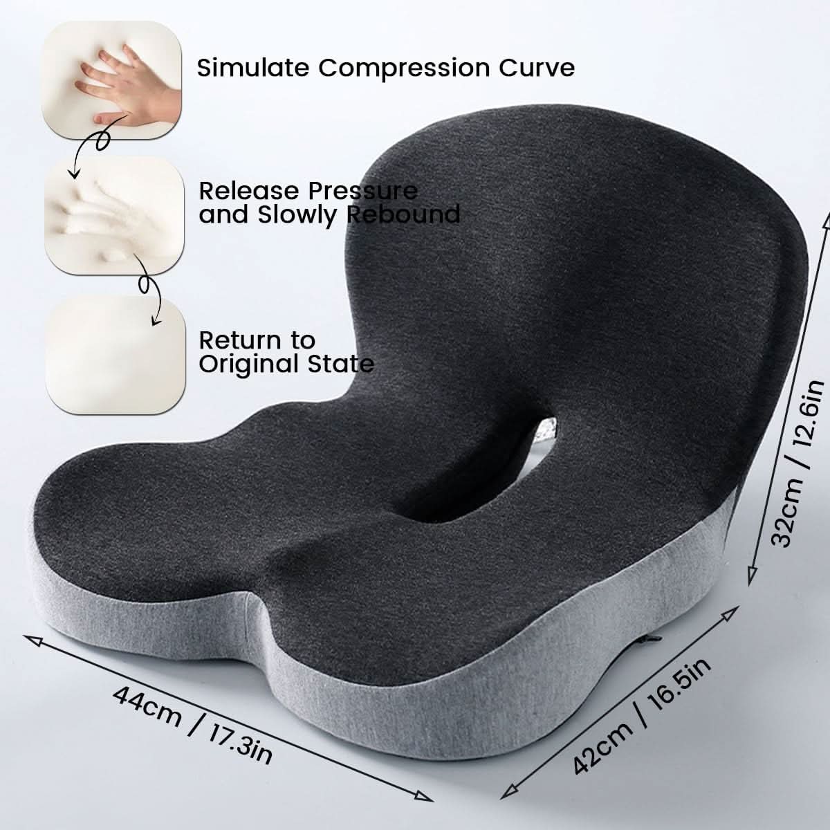 Ergonomisch Geheugenfoam Zitkussen voor Kantoor en Auto – Comfortabel Zitten