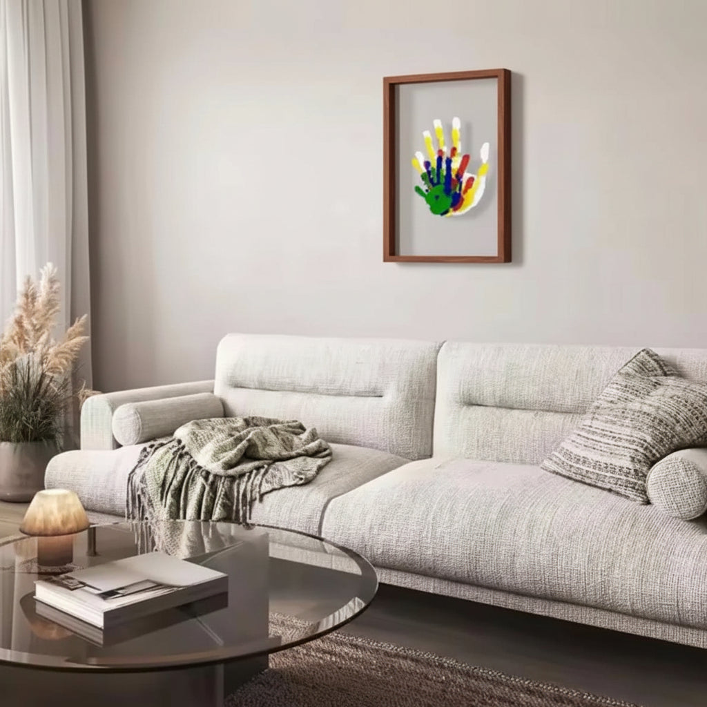 KLEINE SPUREN – Baby Herinneringslijst van Hout met Klei voor Hand- & Voetafdrukken