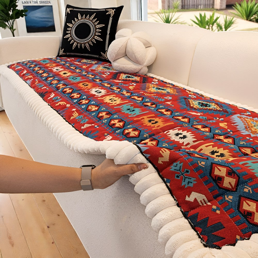 Etnische Stijl Gequilt Anti-slip Bankhoes