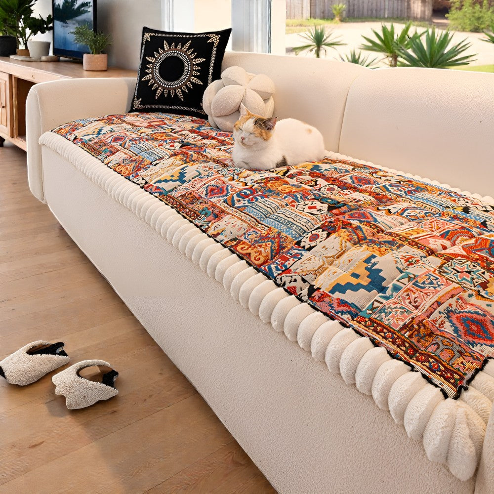 Etnische Stijl Gequilt Anti-slip Bankhoes