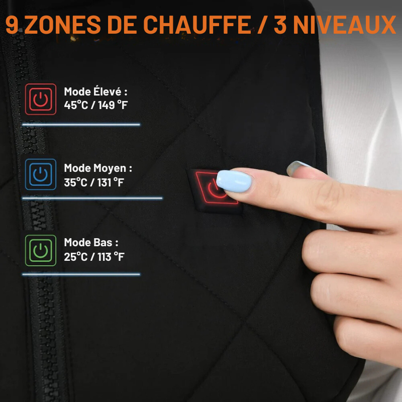 Brehn | Verwarmde Vest voor Vrouwen met Dubbele Controle en 9 Verwarmingszones – Comfort en Warmte voor Elk Seizoen