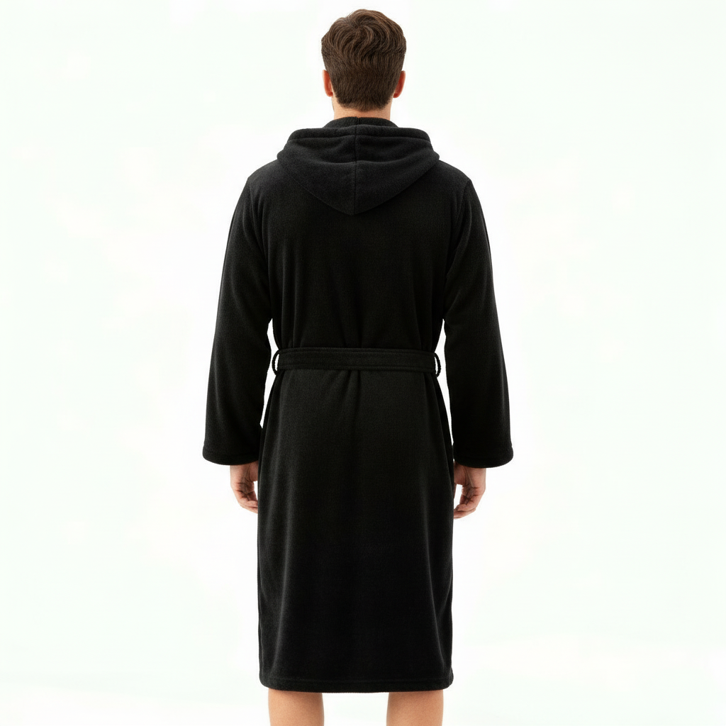 HoodedChill | Premium Heren Badjas met Capuchon | High-Loft Fleece voor maximale Warmte-isolatie | Soft-Touch Afwerking | Ergonomische Pasvorm & Duurzame Vezelstructuur