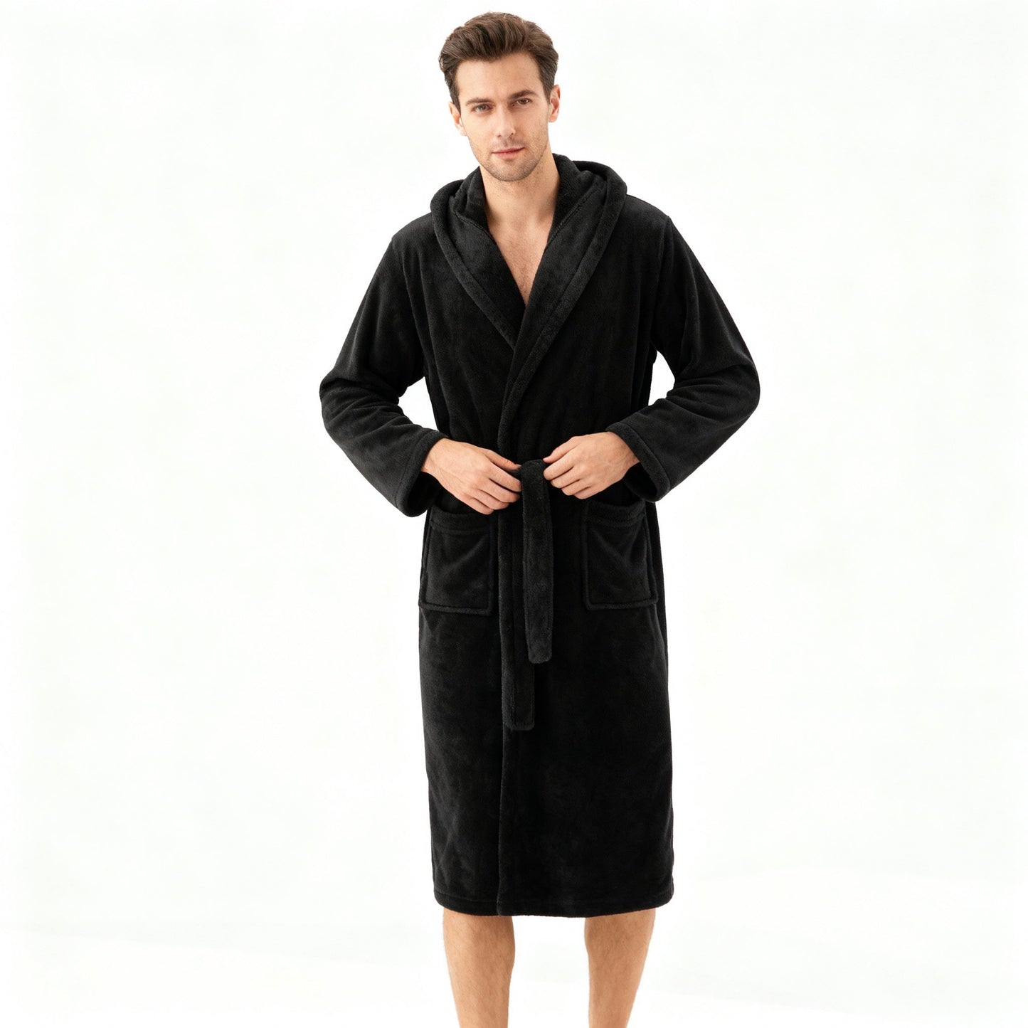 HoodedChill | Premium Heren Badjas met Capuchon | High-Loft Fleece voor maximale Warmte-isolatie | Soft-Touch Afwerking | Ergonomische Pasvorm & Duurzame Vezelstructuur
