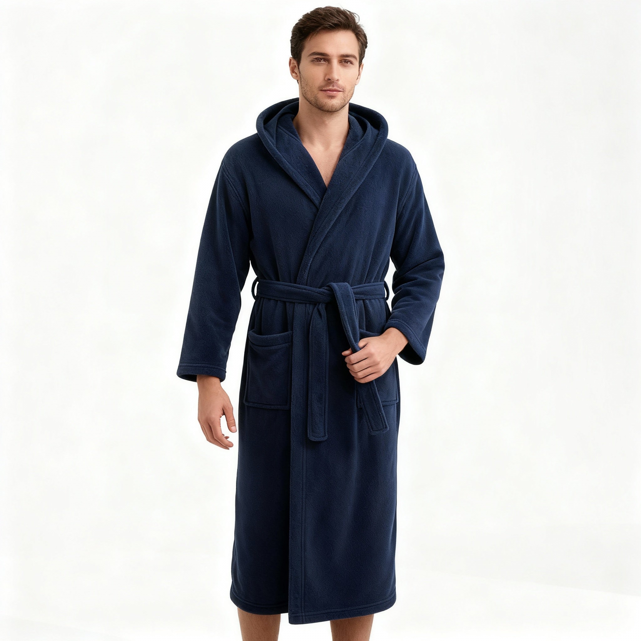 HoodedChill | Premium Heren Badjas met Capuchon | High-Loft Fleece voor maximale Warmte-isolatie | Soft-Touch Afwerking | Ergonomische Pasvorm & Duurzame Vezelstructuur