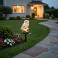 OwlGlow Zonne- tuinlamp | Autonome LED-buitenverlichting | Geïntegreerde schemersensor | IP65 Weerbestendig | 45cm Grondpen | Decoratieve Uilen-uitvoering