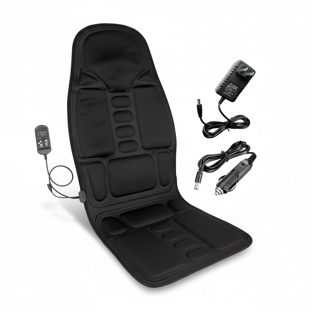 8-Mode Massagezitkussen | Verhitte Rug- & Nekondersteuning | 8 Vibratiemodi | Infrarood Warmtetherapie | Ergonomisch Ontwerp voor Auto & Kantoor