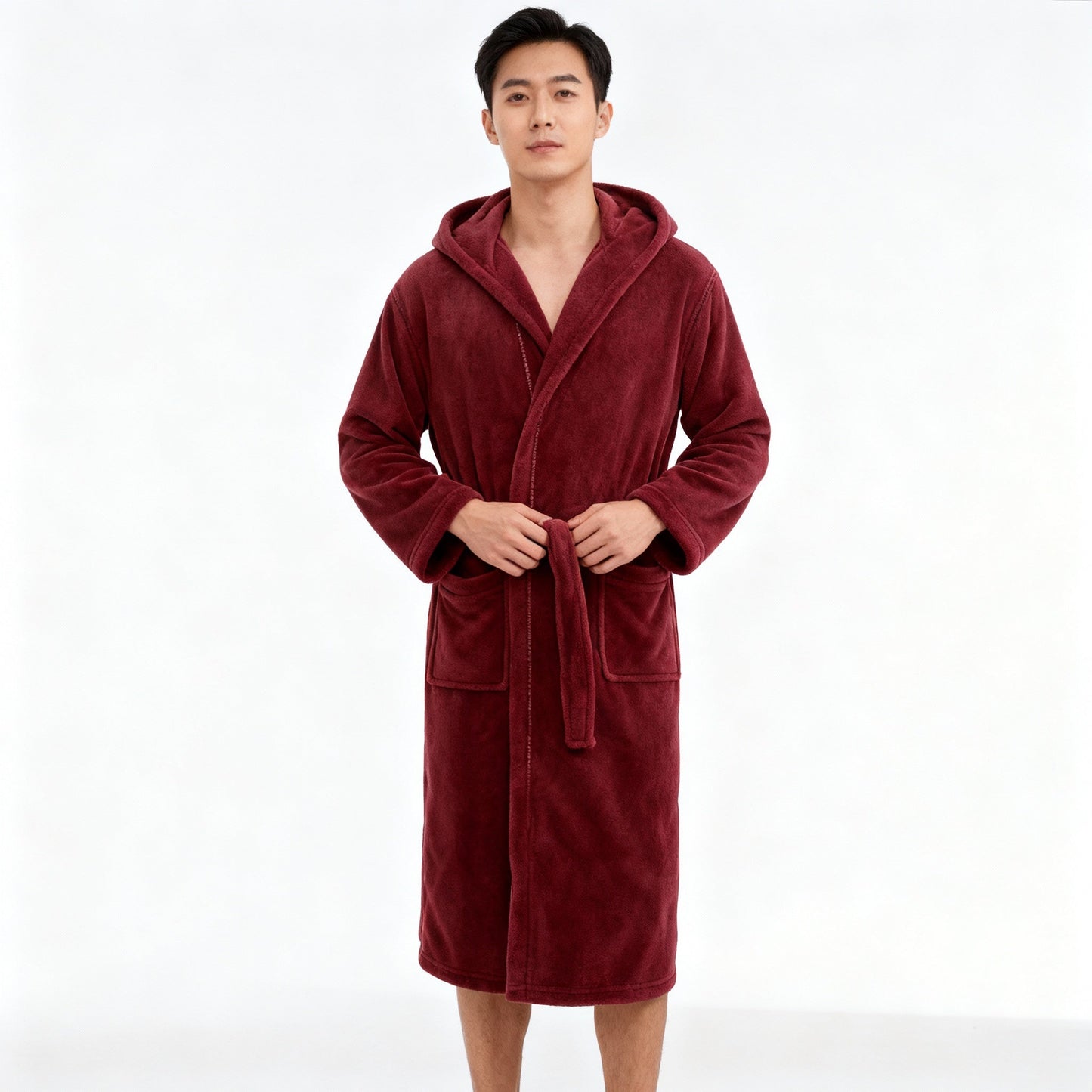 HoodedChill | Premium Heren Badjas met Capuchon | High-Loft Fleece voor maximale Warmte-isolatie | Soft-Touch Afwerking | Ergonomische Pasvorm & Duurzame Vezelstructuur