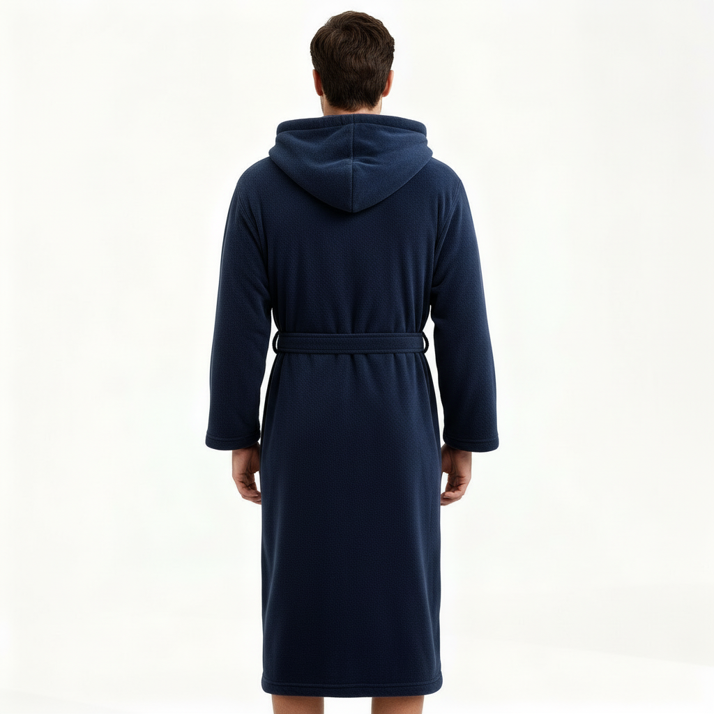 HoodedChill | Premium Heren Badjas met Capuchon | High-Loft Fleece voor maximale Warmte-isolatie | Soft-Touch Afwerking | Ergonomische Pasvorm & Duurzame Vezelstructuur