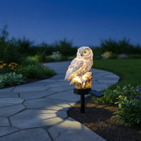 OwlGlow Zonne- tuinlamp | Autonome LED-buitenverlichting | Geïntegreerde schemersensor | IP65 Weerbestendig | 45cm Grondpen | Decoratieve Uilen-uitvoering
