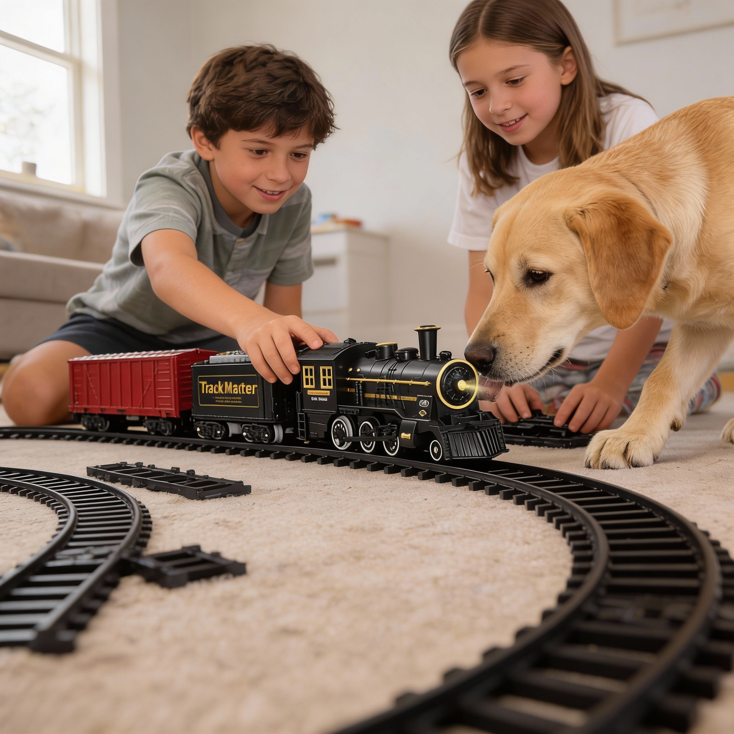 TrackMaster Pro | Batterij-aangedreven Treinset | Realistische Geluidseffecten | Modulaire Railsysteem | Robuuste ABS-constructie