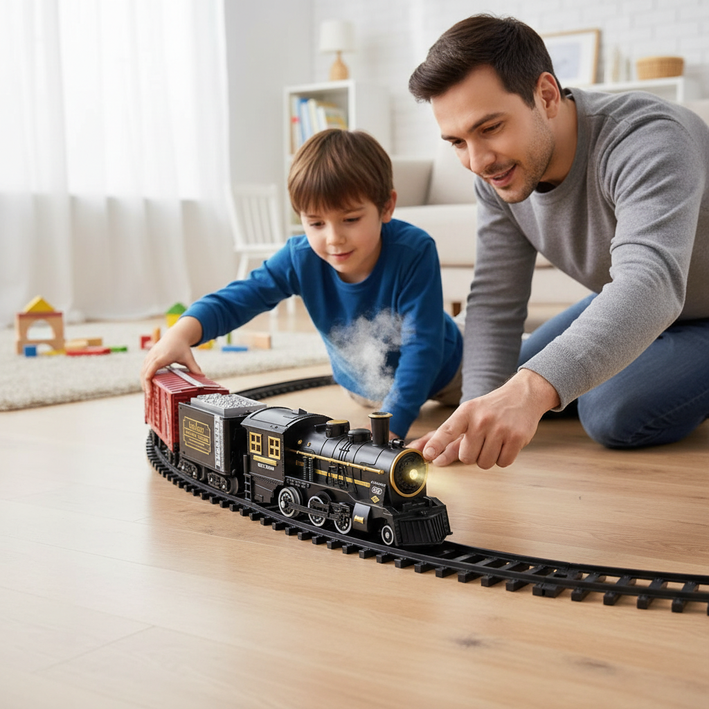 TrackMaster Pro | Batterij-aangedreven Treinset | Realistische Geluidseffecten | Modulaire Railsysteem | Robuuste ABS-constructie