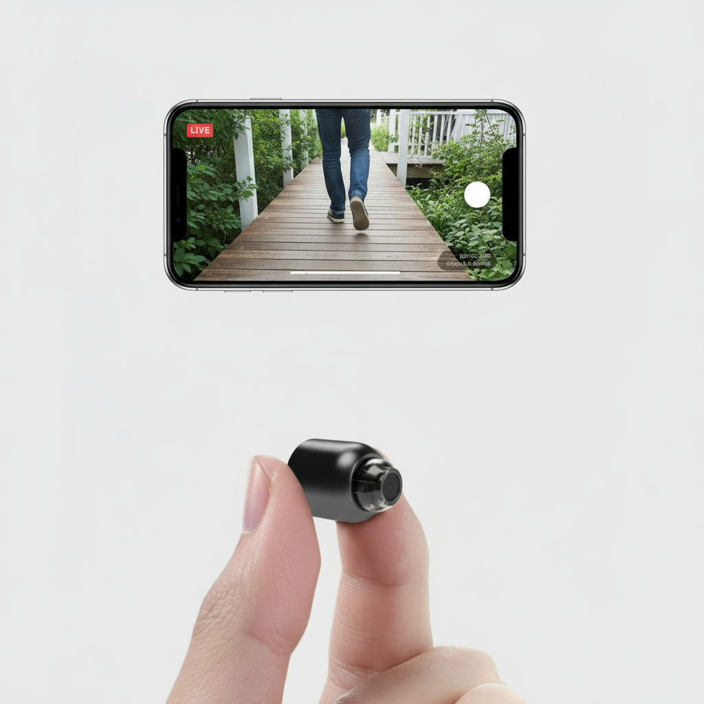 Brehn | Ultrakleine WiFi-IP-camera | 1080p Full-HD | 120° Groothoeklens | Infrarood Nachtzicht & Bewegingssensor | 2-Wege Audio | Wereldwijde Toegang op Afstand