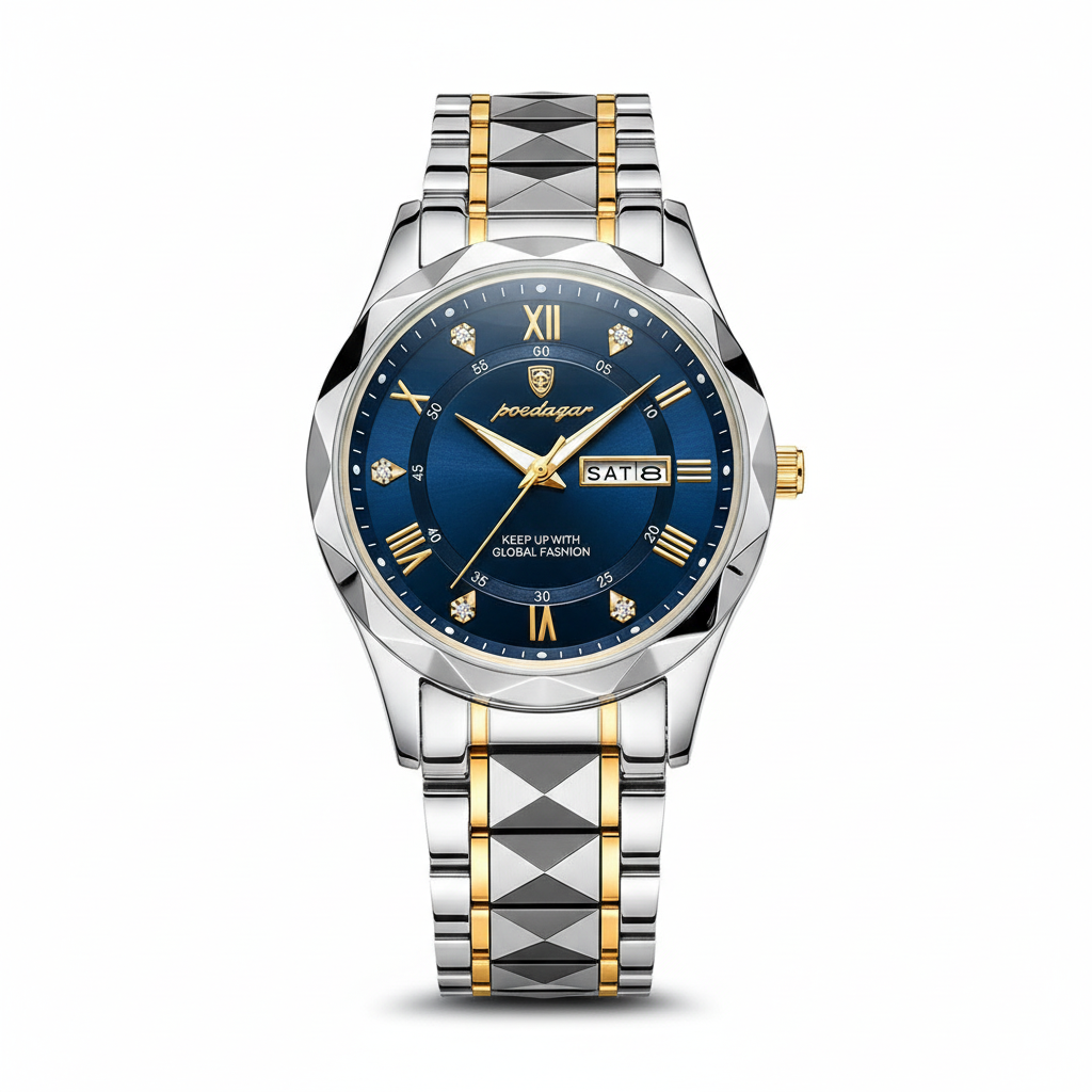 Model 615 | Luxe Herenhorloge | Japanse MIYOTA Quartzbeweging | 316L RVS Kast | Hardlex Kristalglas | 3 ATM Waterdicht | Luminescerende Indexen & Datum